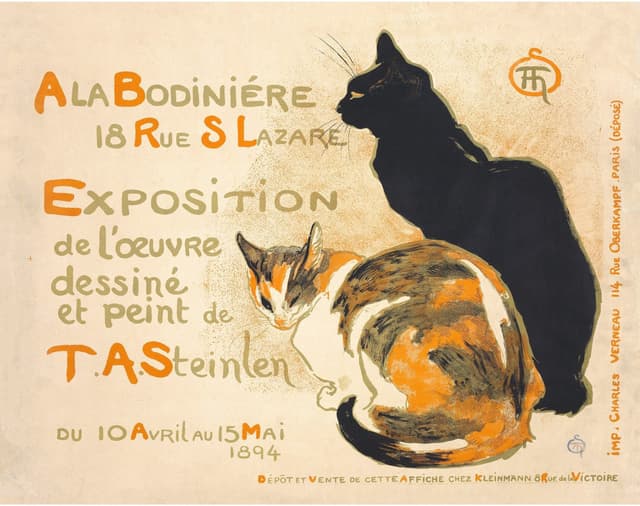 Steinlen – Orange Tabby & Black Cat Digital Download